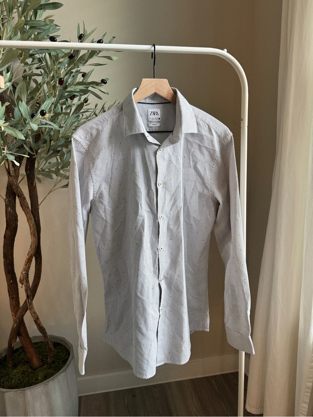 Zara Men’s Dress Shirt Long Sleeve Slim Fit Size L